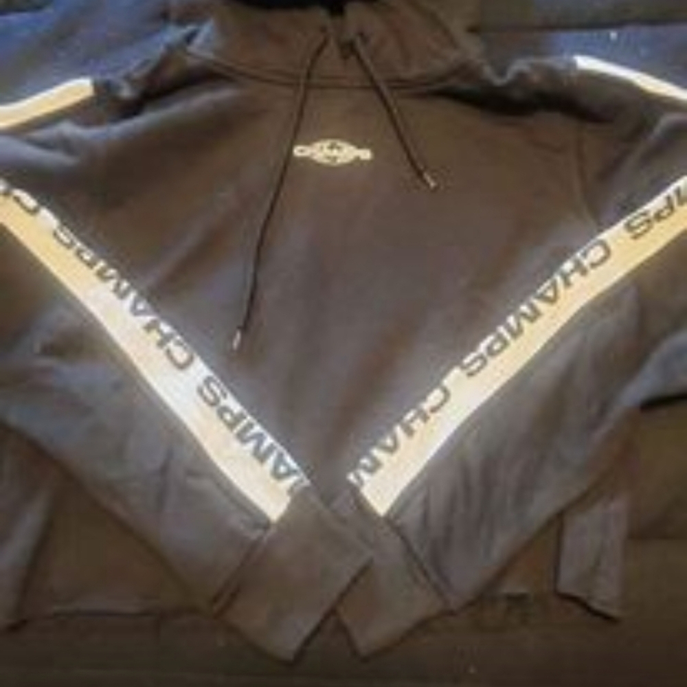 Authentic merchandise State champs hooded crop top sweatshirt medium